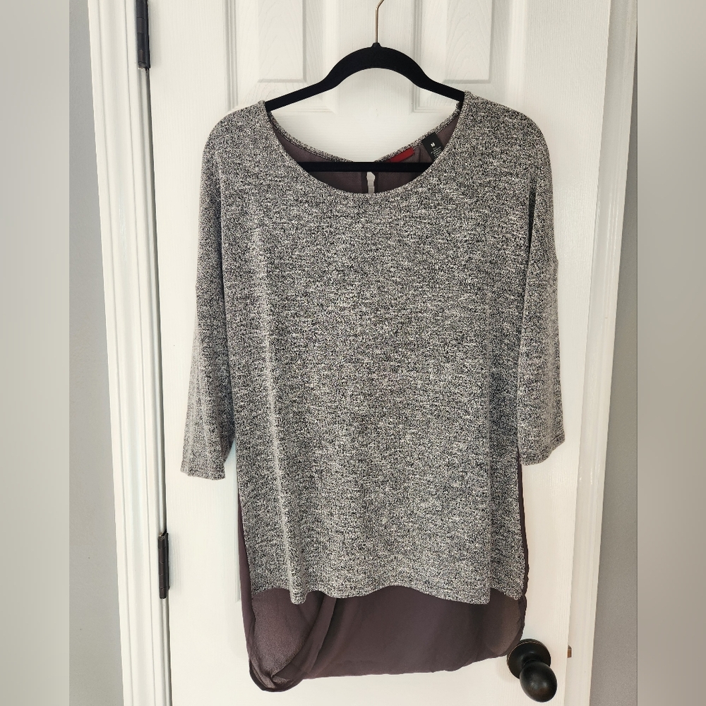 BKE Red Gray Sweater Top